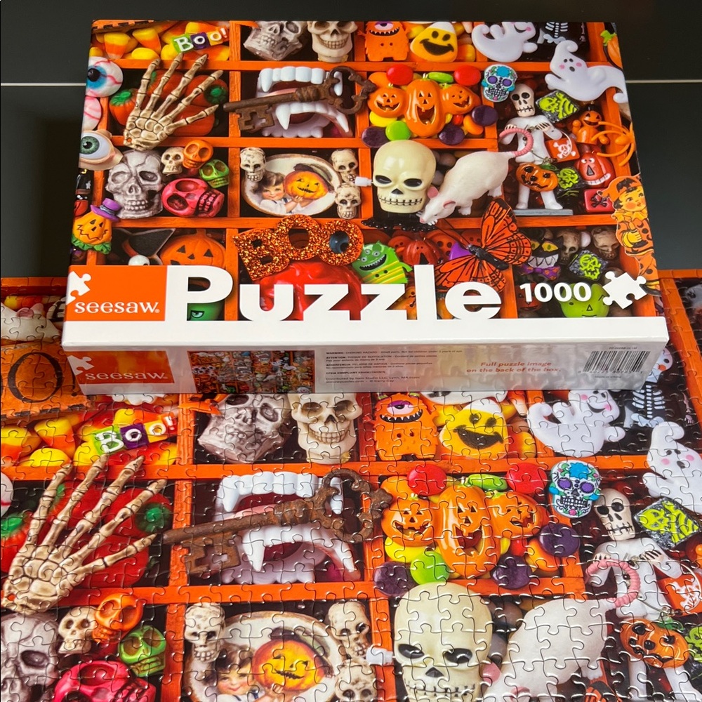 Seesaw Tricks and Treasures 1000 pc Halloween puzzle